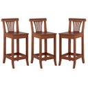 Ver imagem 1 de Kit 3 Banquetas Média Madeira Maciça Valentina 36x90Cm Bancada Cozinha Gourmet Verniz Imbuia - RMI