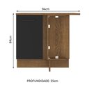Ver imagem 3 de Balcão Armário de Cozinha de Canto 1 Porta Rustic/Preto Agata Madesa