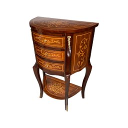 Mesa Auxiliar Meia Lua Clássica com 3 gavetas 79x63x28cm - Toque de Requinte para sua Sala - Refina  - 3