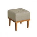 Ver imagem 2 de Puff Quadrado Linho Sala Quarto Banqueta Decorativo Linho Bege