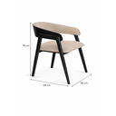 Ver imagem 4 de Cadeira Anatômica 76cm em Madeira Maciça Cadeira Alice Linho Bege Oona Design Preto