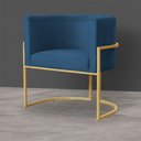 Ver imagem 5 de Poltrona Decorativa Sala de Estar Luana Base Gold Suede