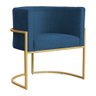 Poltrona Decorativa Sala de Estar Luana Base Gold Suede - 1