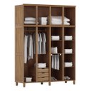 Ver imagem 4 de Quarto de Casal Grécia: Guarda-Roupa 8 Portas Espelho Cama Cômoda Sapateira Madeira Pinus Imbuia - C