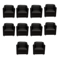 Ver imagem 1 de Kit 10 Poltronas Sofia Decorativa para Recepção Preta Corino