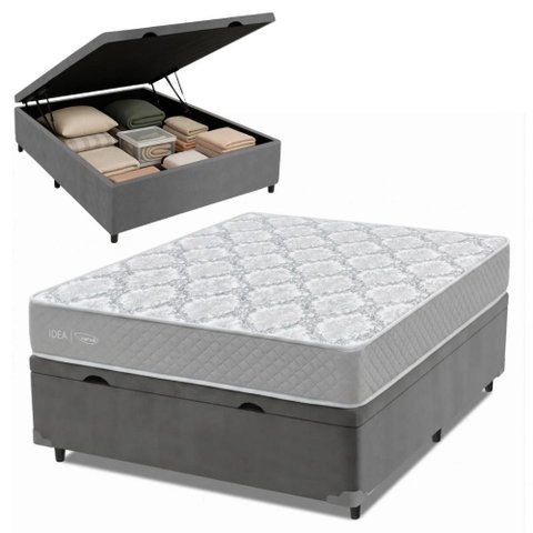 Cama Box Baú Casal Double Face 100% D33 Edén 138x188x58cm Herval - Suporta até 100kg por Pessoa
