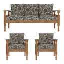 Ver imagem 5 de Jogo Sofá Madeira Maciça 3 Lugares e 2 Poltronas Liz Multimóveis Cr7001.t64