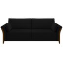 Ver imagem 2 de Kit Sofá Living 3 Lugares e Poltrona 102cm Pés Madeira Roya M22 Veludo Preto - Mpozenato