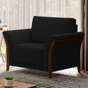 Ver imagem 5 de Kit Sofá Living 3 Lugares e Poltrona 102cm Pés Madeira Roya M22 Veludo Preto - Mpozenato