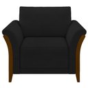 Ver imagem 3 de Kit Sofá Living 3 Lugares e Poltrona 102cm Pés Madeira Roya M22 Veludo Preto - Mpozenato