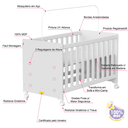 Ver imagem 2 de Berço Evolutivo Padrão Americano 3 Regulagem de Altura Infantil 2 Cores