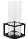 Ver imagem 1 de Vaso de Vidro com Armação em Aço Preto - Linha Frame - 31 Cms