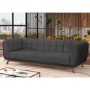 Ver imagem 2 de Sofá 2 Lugares 200cm Coin Courino Preto | Veludo Cinza - Sallar Home