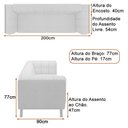 Ver imagem 3 de Sofá 2 Lugares 200cm Coin Courino Preto | Veludo Cinza - Sallar Home