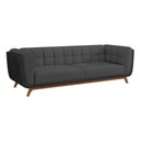 Ver imagem 1 de Sofá 2 Lugares 200cm Coin Courino Preto | Veludo Cinza - Sallar Home