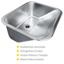 Ver imagem 3 de Tanque Inox Lavanderia 55x45 com Válvula Aço Inox Brinovar