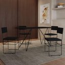 Ver imagem 1 de Mesa Jantar Industrial Trama 1,40x0,80m Preta com 4 Cadeiras Estofadas Vitória Preta Marrom