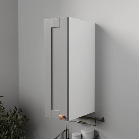 Armário Aéreo 1 Porta 20cm Arizona CabeCasa MadeiraOriginals Cinza/Branco