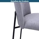 Ver imagem 4 de Cadeira Elos Mh-3291 Herval Estofada Linho Cinza C2811 Base Aço Laca Fosca Preta