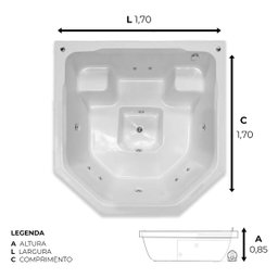 Spa Quadrado San Juan com Hidro em Acrílico - 127v - 3