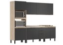 Ver imagem 2 de Cozinha Modulada Firenze 270m com Balcão de Pia 120m sem Tampo/cuba - Avena Touch/ Grafito Demóbile