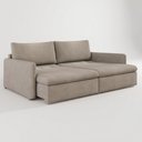 Ver imagem 2 de Sofá Cama sem Caixa Retrátil Reclinável Lunno D28 Mola Ensacada:Suede Capuccino/220cm