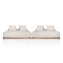 Ver imagem 2 de Sofá Modulado com Almofadas Soltas Pés Madeira Maciça 440cm Homer Bouclê Off White G63 - Gran Belo