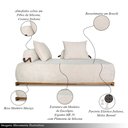 Ver imagem 3 de Sofá Modulado com Almofadas Soltas Pés Madeira Maciça 440cm Homer Bouclê Off White G63 - Gran Belo