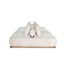 Ver imagem 5 de Sofá Modulado com Almofadas Soltas Pés Madeira Maciça 440cm Homer Bouclê Off White G63 - Gran Belo