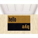 Ver imagem 1 de Tapete Capacho Hello Bye 60x40 Cm Ouro Antiderrapante.