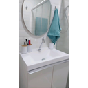 Ver imagem 1 de Lavatório para Banheiro 60x40 Quadri Branco Mármore Sintético