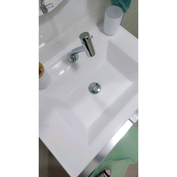 Lavatório para Banheiro 60x40 Quadri Branco Mármore Sintético - 2
