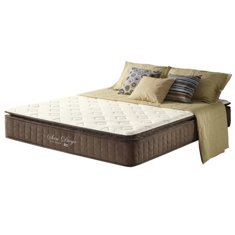 Colchão Super King Anjos Colchões  Molas Ensacadas Pillow Top San Diego 193x203x30