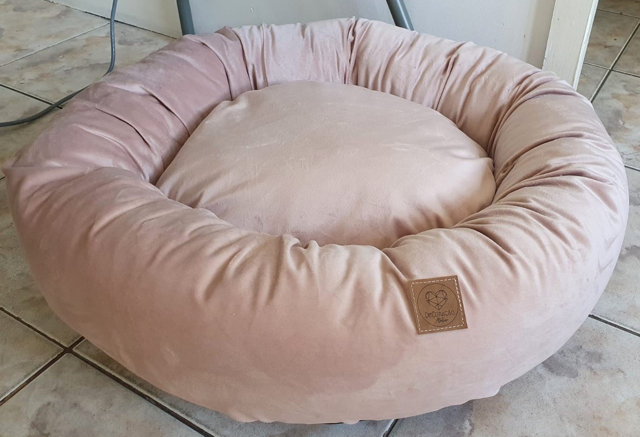 Cama Resistente para Cachorro Nuvem Veludo xg 100x100:Rose Gold Veludo - 5