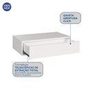 Ver imagem 5 de Escrivaninha Mesa Escritório Suspensa 100% MDF Complemento 1 Gaveta 78,5cm Branco Line
