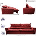 Ver imagem 2 de Sofá Retrátil e Reclinável 3,15m Molas Ensacadas Cama inBox Spazus com Bordado 3D Velusoft Vermelho