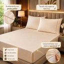Ver imagem 2 de Jogo de Cama Quality King 3 Peças Micropercal 600 Fios 100% Poliéster Bege Casa Show Enxovais