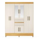 Ver imagem 4 de Guarda Roupa Roupeiro Casal 8 Portas 2 Gavetas Munique com Espelho Cinamon Touch Off White Demóbile