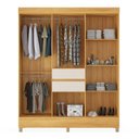Ver imagem 3 de Guarda Roupa Roupeiro Casal 8 Portas 2 Gavetas Munique com Espelho Cinamon Touch Off White Demóbile