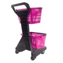 Ver imagem 3 de Carrinho de Compras Preto com Cestos D-500 12kg Removíveis Rosa - Dellaplast