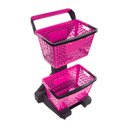 Ver imagem 1 de Carrinho de Compras Preto com Cestos D-500 12kg Removíveis Rosa - Dellaplast