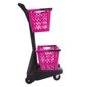 Ver imagem 2 de Carrinho de Compras Preto com Cestos D-500 12kg Removíveis Rosa - Dellaplast