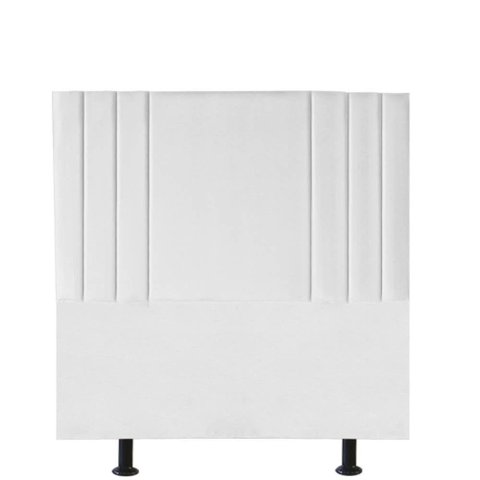 Cabeceira Estofada Cama Box Solteiro Grécia 100cm Courino Branco