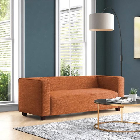 Sofá Namoradeira Amsterdam 1,40m Veludo Terracota - Clique Decorações