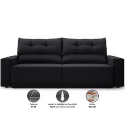 Sofá Lord 2,00m Retrátil e Reclinável Velosuede - Netsofas - 2