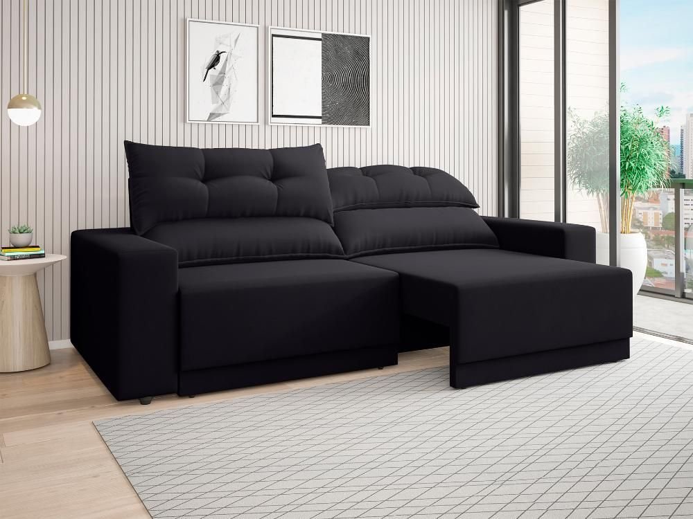 Sofá Lord 2,00m Retrátil e Reclinável Velosuede - Netsofas