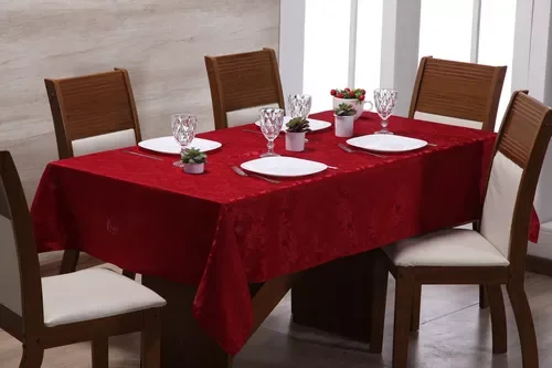 Ver imagem 2 de Toalha de Mesa 6 Lugares Jacquard 200x135 Admirare - Carmim