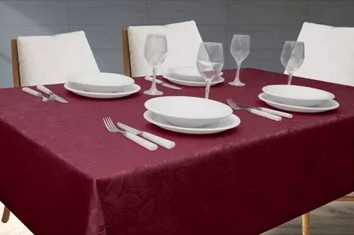 Ver imagem 3 de Toalha de Mesa 6 Lugares Jacquard 200x135 Admirare - Carmim