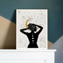 Ver imagem 2 de Quadro Decorativo Fases da Lua- Mulher 24x18cm - com Vidro:madeira Branca