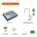 Ver imagem 3 de Kit Cuba Rt49 com Torneira 1198 Metal e Válvula 1 Polegada e Sifão Pvc e Flexível Compace